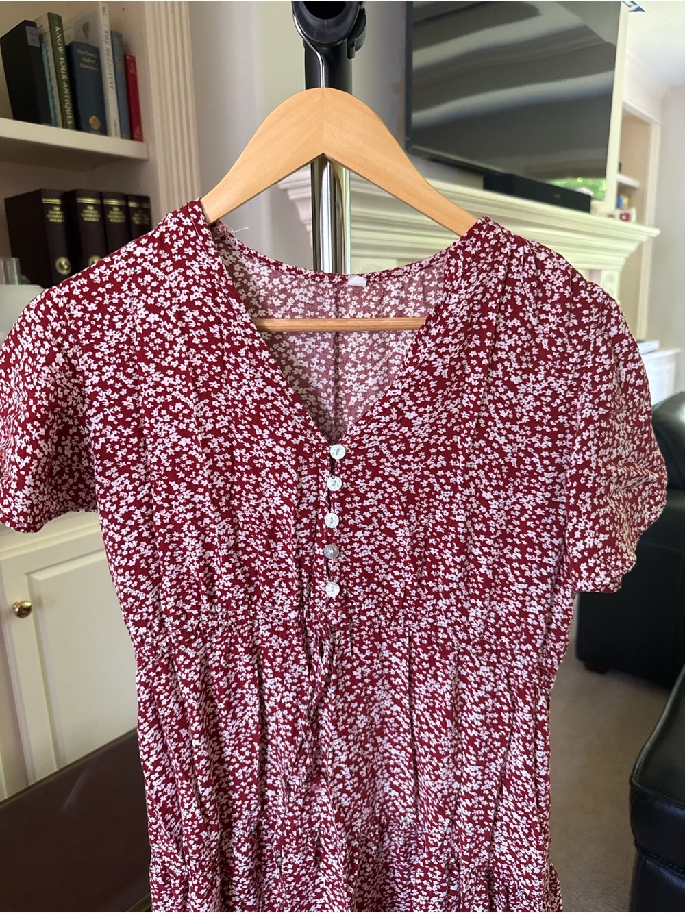 Women's casual ditsy floral print midi dress - Picture 2 of 4